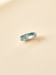 Anillo Canoa Esmeralda plata ley 950 Talla 6