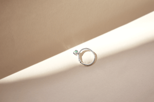 Anillo Solitario Esmeralda Plata Ley 950 talla 6