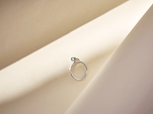 Anillo Solitario Esmeralda Plata Ley 950 talla 6