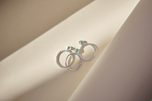 Anillo Solitario Esmeralda Plata Ley 950 talla 6
