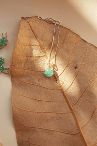 Collar Esmeralda Pulida Grande Plata Ley 950