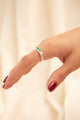 Anillo Canoa Esmeralda plata ley 950 Talla 6