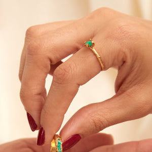 Anillo Solitario Esmeralda talla 5