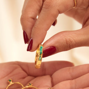 Anillo Canoa Esmeralda Talla 6