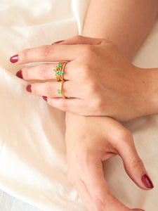 Anillo Solitario Esmeralda talla 6