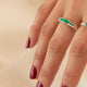 Anillo Canoa Esmeralda plata ley 950 Talla 6
