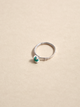 Anillo Solitario Esmeralda Plata Ley 950 talla 6