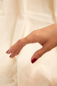 Anillo Doble Palo Pino Dorado Talla 5