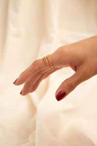 Anillo Doble Palo Pino Dorado Talla 8