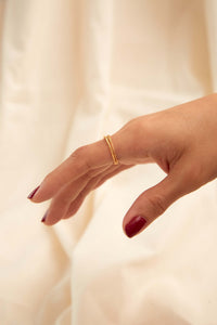 Anillo Doble Palo Pino Dorado Talla 6