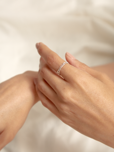 Anillo Doble Palo Pino Plata ley 950 Talla 7