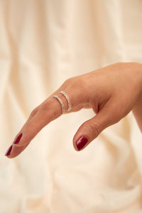 Anillo Doble Palo Pino Plata ley 950 Talla 7