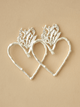 Aretes Corazón Rama Pino Baño Plata