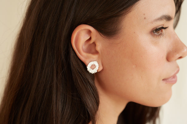 Aretes Circulo Helecho Plata Ley 950