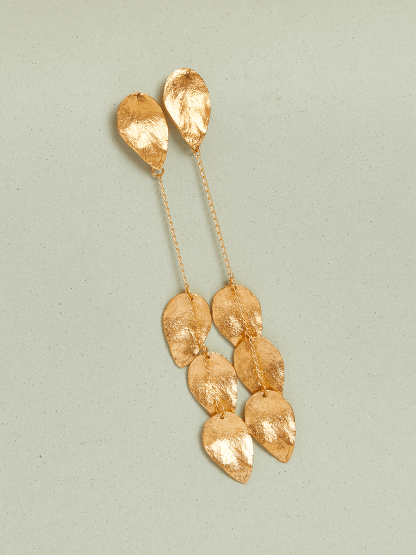 Aretes Multihojitas Dorado