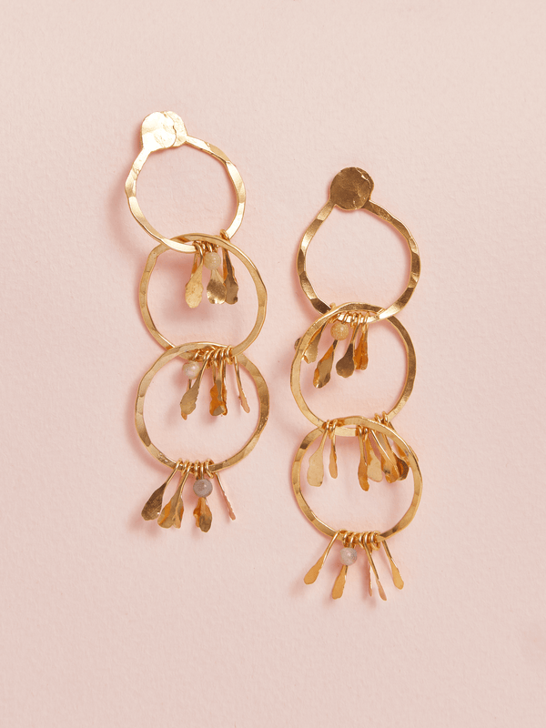 Aretes Triple Aro Chiribiquete Dorado