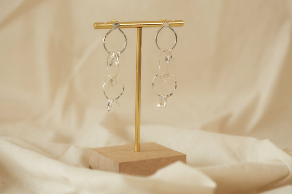 Aretes Triple Aro Chiribiquete Plateado