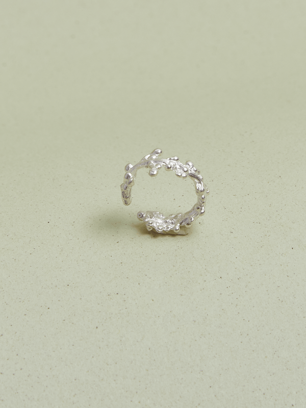 Arete Earcuff Aro Helecho Plata ley 950