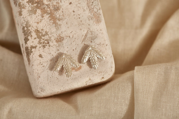 Aretes Topos Abanico Plata Ley 950