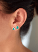Aretes Vetas Esmeralda en bruto Plata ley 950
