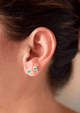 Aretes Vetas Mini Esmeralda en bruto Plata ley 950