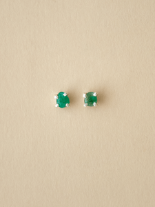 Aretes Esmeralda Pulidas - Plata Ley 950