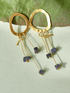 Aretes Maxi Ovalo Dorados Popurrí - Lluvia de plata