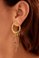 Aretes Maxi Ovalo Dorados Popurrí - Lapislázuli