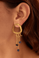 Aretes Maxi Ovalo Dorados Popurrí - Lapislázuli