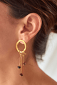 Aretes Maxi Ovalo Dorados Popurrí - Granate