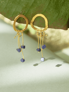Aretes Maxi Ovalo Dorados Popurrí - Lluvia de plata