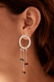 Aretes Maxi Ovalo Plata Ley 950 Popurrí - Granate