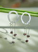 Aretes Maxi Ovalo Plata Ley 950 Popurrí - Granate
