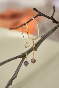 Aretes Candongas Gancho Doradas Popurrí Ágata Tierra