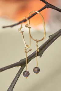 Aretes Candongas Gancho Doradas Popurrí Ágata Tierra