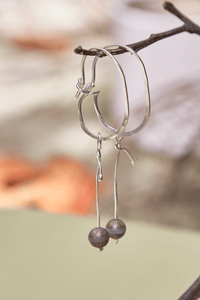 Aretes Candongas Gancho Plata ley 950 Popurrí Ágata Tierra