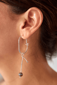 Aretes Candongas Gancho Baño en Plata  Popurrí Ágata tierra