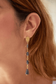 Aretes Largos Dorados Popurri Agata Gris