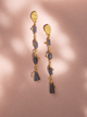 Aretes Largos Dorados Popurri Agata Gris