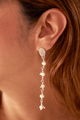 Aretes Largos Plata Ley 950 Popurrí Perla