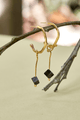 Aretes Candongas Péndulo Doradas Popurri Ónix Cubo