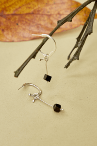 Aretes Candongas Péndulo Plata Ley 950 Popurri Ónix Cubo