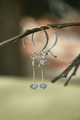 Aretes Gancho Plata Ley 950 Popurri Agata Gris Dona