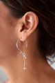 Aretes Gancho Plata Ley 950 Popurri Agata Gris Dona