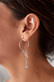 Aretes Gancho Plata Ley 950 Popurri Agata Gris Dona
