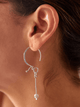 Aretes Gancho Plata ley 950 Popurri Agata Redonda Gris Blanco