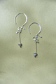Aretes Gancho Plata ley 950 Popurri Agata Redonda Gris Blanco