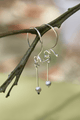 Aretes Gancho Plata ley 950 Popurri Agata Redonda Gris Blanco
