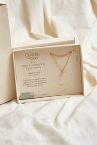 Collar Cuarzo Rosado Gota Mini