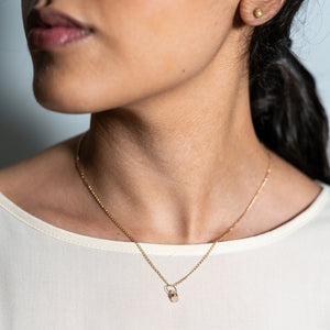 Collar Cuarzo Rosado Gota Mini